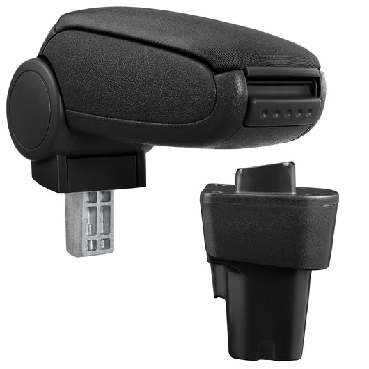 [pro.tec] Bracciolo centrale - Poggiabraccio con vano portaoggetti - imbottito - in tessuto - nero - Kia Picanto