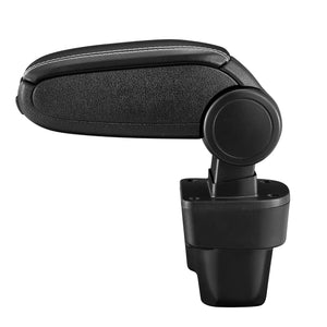 [pro.tec] Bracciolo centrale - Poggiabraccio con vano portaoggetti - imbottito - in similpelle - nero con cucitura