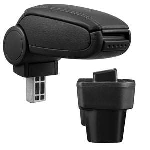 [pro.tec] Bracciolo centrale - Poggiabraccio con vano portaoggetti - imbottito - in similpelle - nero -