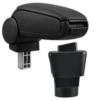 [pro.tec] Bracciolo con mensola - imbottito - nero similpelle - adatto per Toyota Yaris/Vitz (XP13, anno di