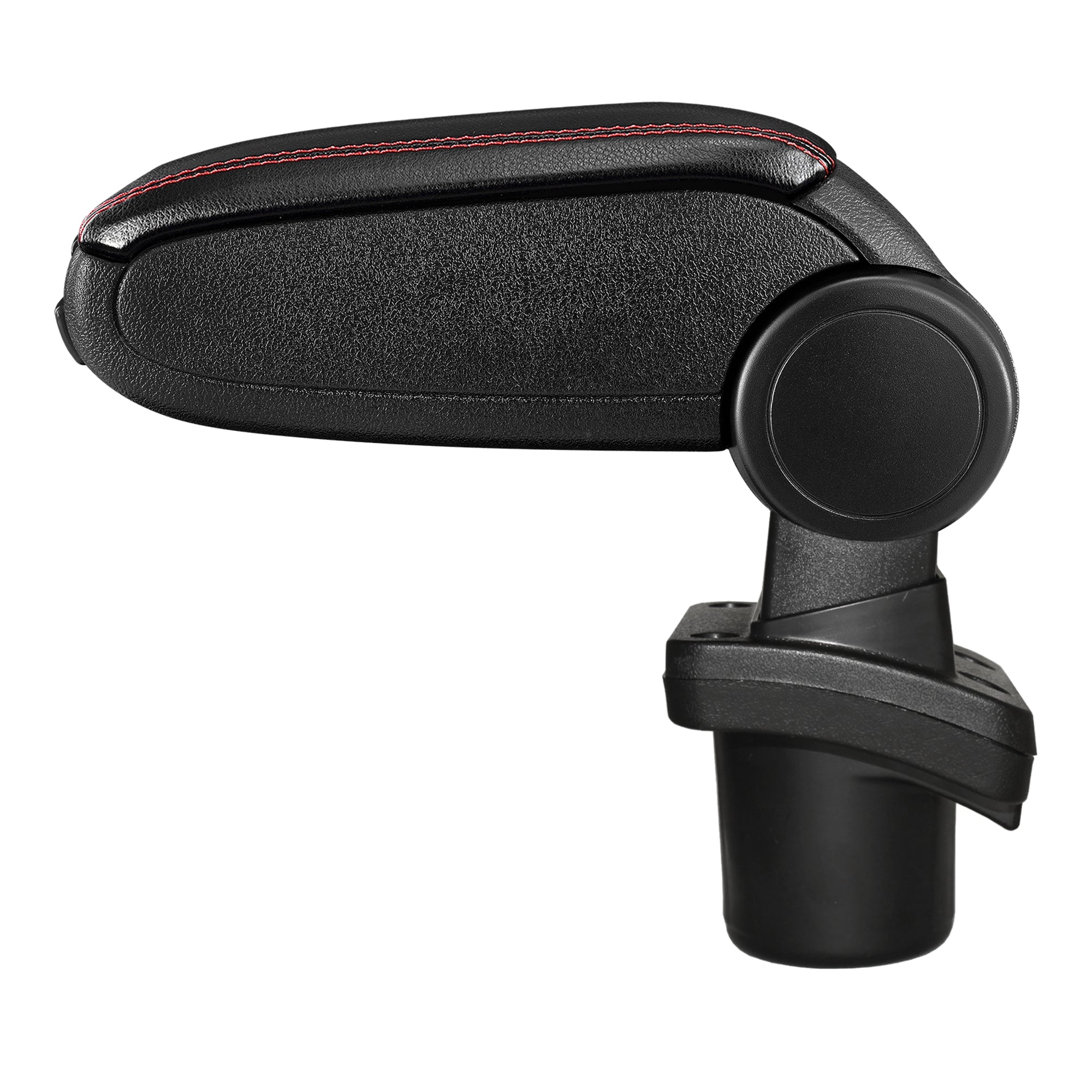 [pro.tec] Bracciolo - appoggia braccio con mensola - imbottito - nero con cuciture rosse similpelle