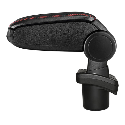 [pro.tec] Bracciolo - appoggia braccio con mensola - imbottito - nero con cuciture rosse similpelle