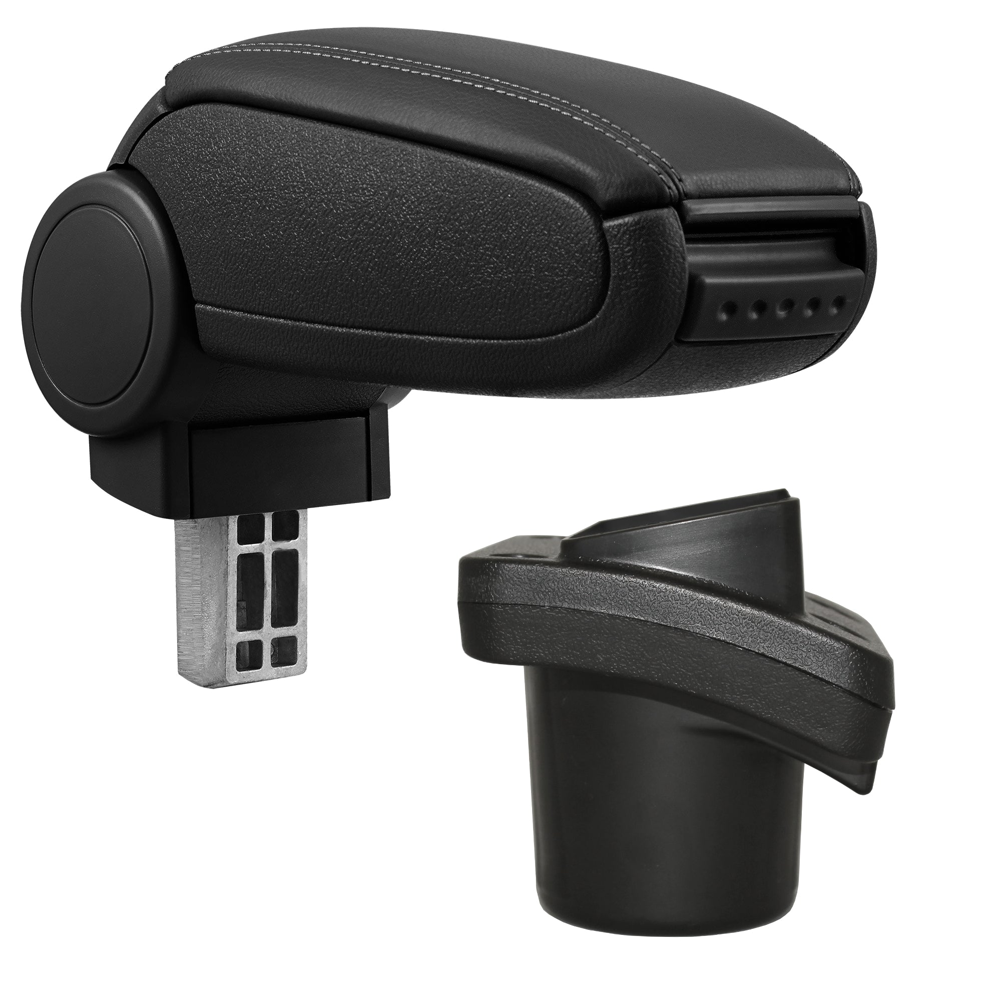 [pro.tec] Bracciolo - Appoggia braccio con mensola - imbottito - nero similpelle