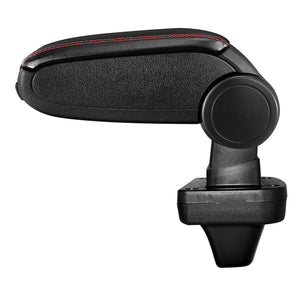 [pro.tec] Bracciolo centrale Opel Astra K - Rivestimento in similpelle nero con cuciture rosse - con vano portaoggetti