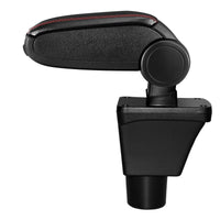 [pro.tec] Bracciolo centrale Ford Fiesta - Rivestimento in similpelle con cuciture rosse - con vano portaoggetti