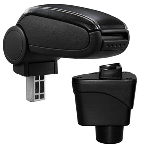 Bracciolo centrale Ford EcoSport II (2012-2018) con scomparto imbottito sintetico nero con cuciture rosse 03_0000323