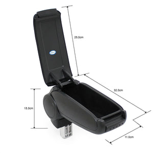 [pro.tec] Bracciolo centrale - Poggiabraccio con vano portaoggetti - imbottito - in tessuto - nero - Peugeot 206 / 206