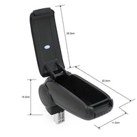 [pro.tec] Bracciolo centrale - Poggiabraccio con vano portaoggetti - imbottito - in similpelle - nero - Suzuki Swift