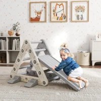 Struttura per Arrampicata per Bambini di 18-48 Mesi con Scivolo e Rampa 130x80x69 cm Grigio e Bianco