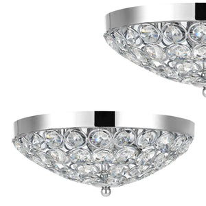 [lux.pro] Plafoniera, lampadario a corona - cromo, cristallo artificiale (2 x base G9)(13xØ30 cm)