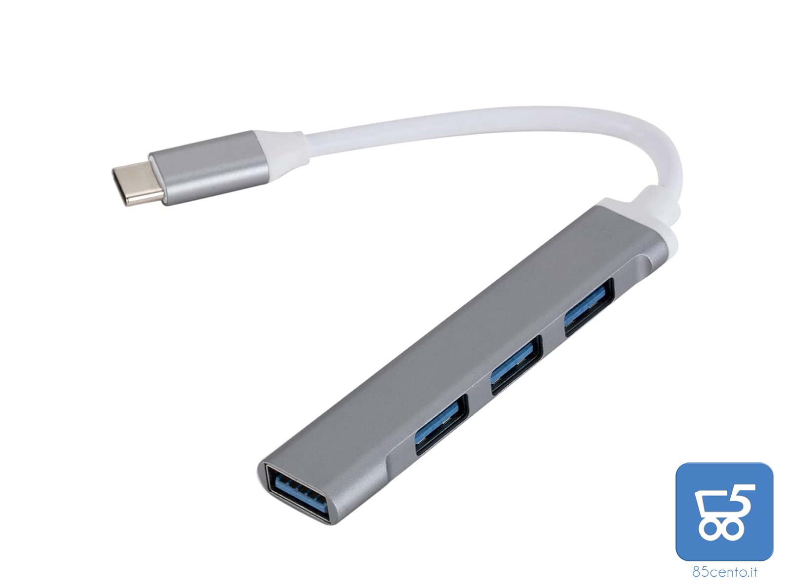 HUB USB type C 4 porte USB 3.0 Splitter Case in Alluminio Alta Velocità per PC e Smartphone