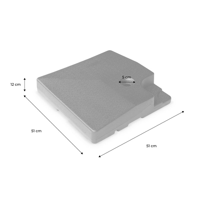 Lastra appesantita per ombrellone 51x51cm (set di 4), nero