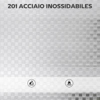 Carrello Multiuso a 4 Livelli con Ripiano Centrale Regolabile e Bordi Rialzati, in Acciaio Inox, 60x35x77 cm