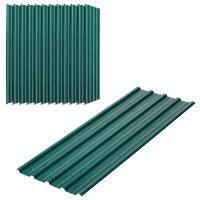 Set 12 Pannelli di Ricambio 129x45 cm per Casette da Giardino in Acciaio Zincato Verde