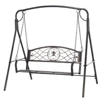 Panca a Dondolo da Giardino a 2 Posti, Design Vintage, 167 cm x 123 cm x 175 cm, Ottone