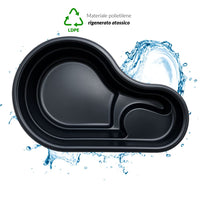 Laghetto da giardino fusine nero litri 150 dimensioni cm 113x74x h 45