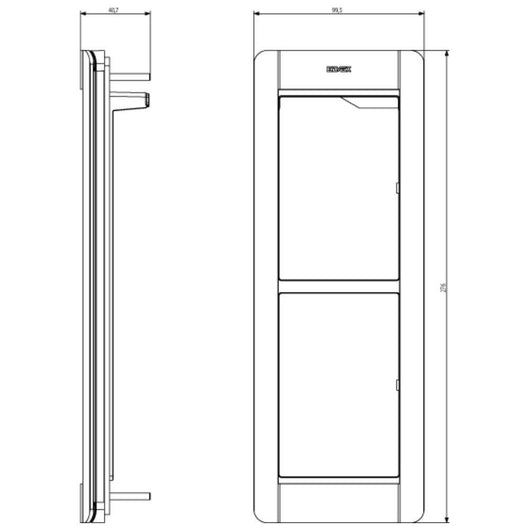 Vimar serie pixel supporto e cornice 2 moduli design moderno *** colore grigio, confezione 1