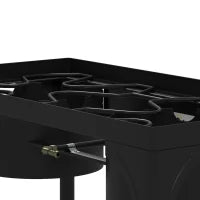 Fornello a Gas da Campeggio con 2 Bruciatori 150,000 BTU in Metallo con Gambe Rimovibili, Nero