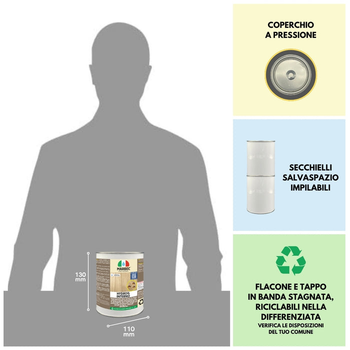 Impregnante per legno HYDROIL INTERNO   1KGx6Pz