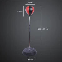Set Punching Ball da Terra per Adolescenti con Guantoni e Pompa, Altezza Regolabile da 126-144 cm