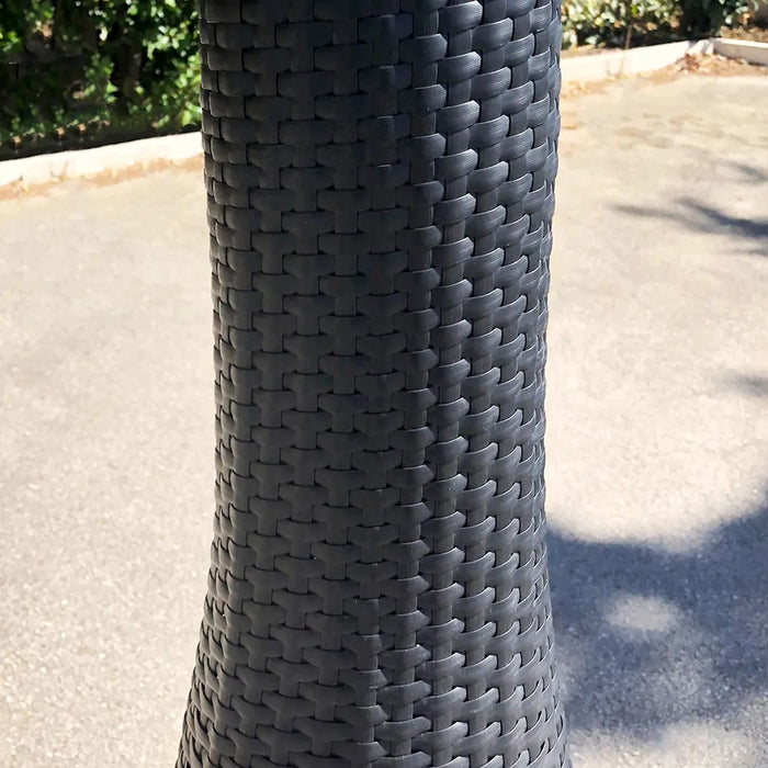 TEMPO STYLE - Fungo riscaldante per esterno pronto all'uso HABITAT Nero, polyrattan ed acciaio | 10kw per riscaldare fino a 50 m² | da 15 a 40h di funzionamento