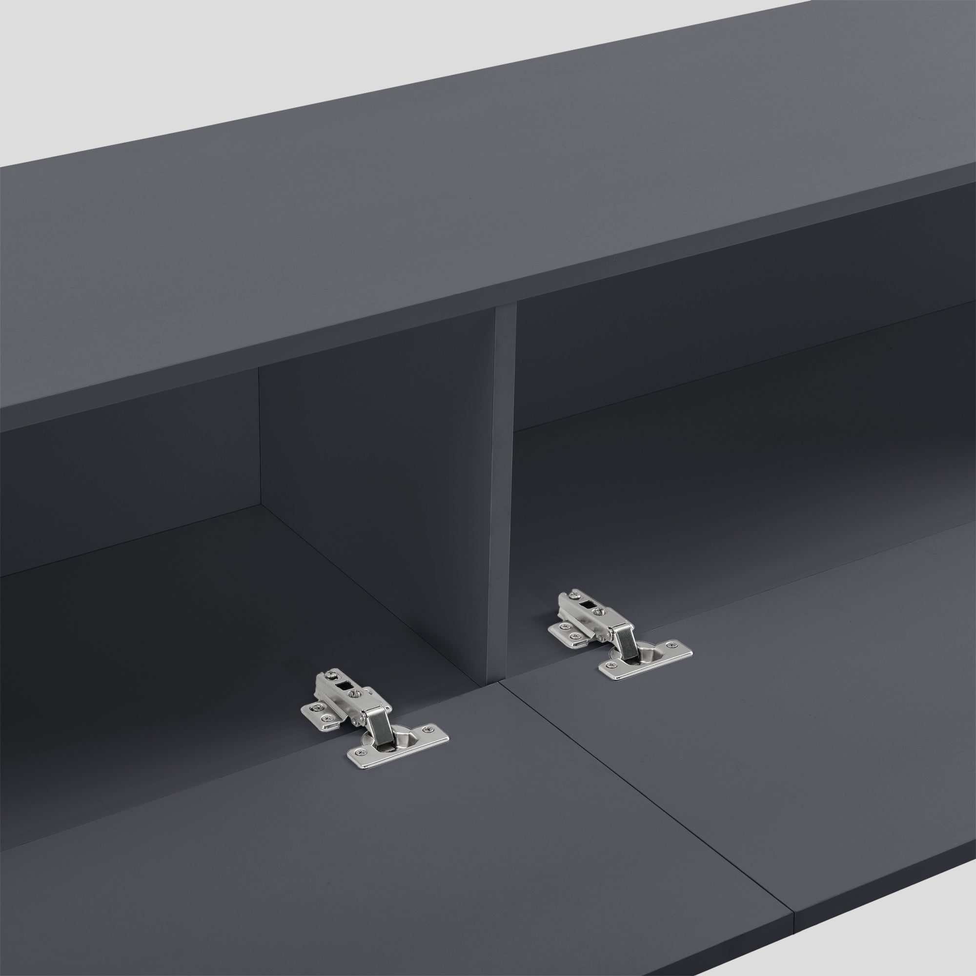 Mobile Pensile Porta TV Evaton da Parete 140 x 33 x 30 cm - Grigio Scuro Opaco [en.casa]