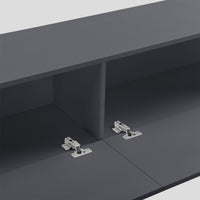 Mobile Pensile Porta TV Evaton da Parete 140 x 33 x 30 cm - Grigio Scuro Opaco [en.casa]