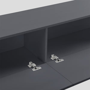 Mobile Pensile Porta TV Evaton da Parete 140 x 33 x 30 cm - Grigio Scuro Opaco [en.casa]