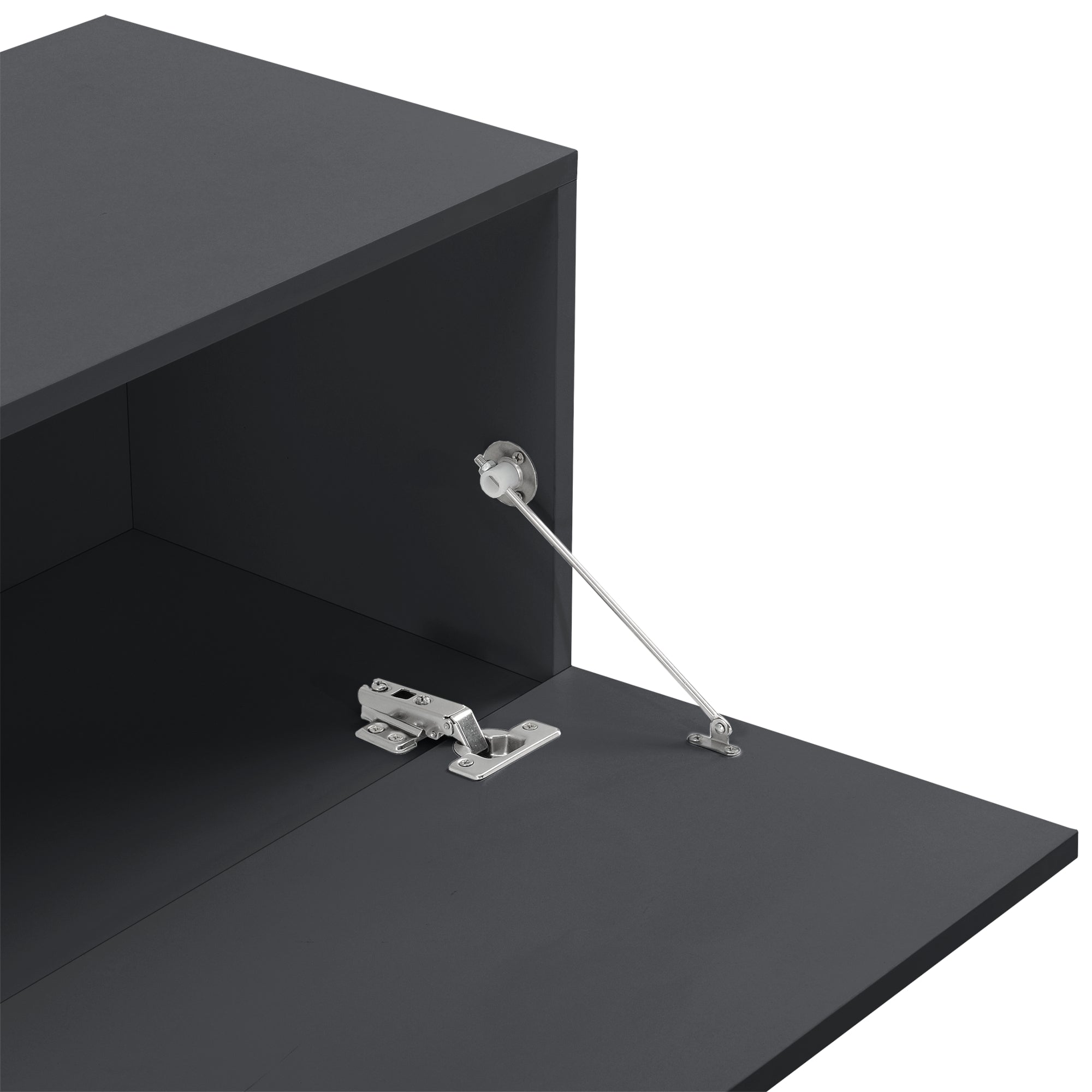 Mobile Pensile Porta TV Evaton da Parete 140 x 33 x 30 cm - Grigio Scuro Opaco [en.casa]