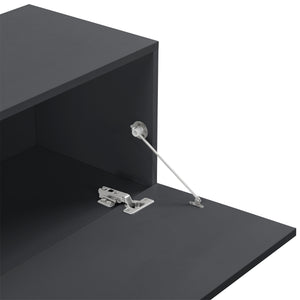 Mobile Pensile Porta TV Evaton da Parete 140 x 33 x 30 cm - Grigio Scuro Opaco [en.casa]