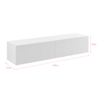 Mobile Pensile Porta TV Evaton da Parete 140 x 33 x 30 cm - Bianco Opaco [en.casa]