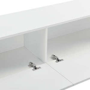 Mobile Pensile Porta TV Evaton da Parete 140 x 33 x 30 cm - Bianco Opaco [en.casa]