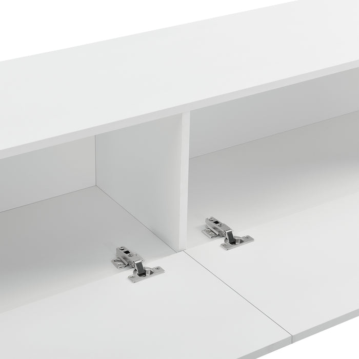 Mobile Pensile Porta TV Evaton da Parete 140 x 33 x 30 cm - Bianco Opaco [en.casa]