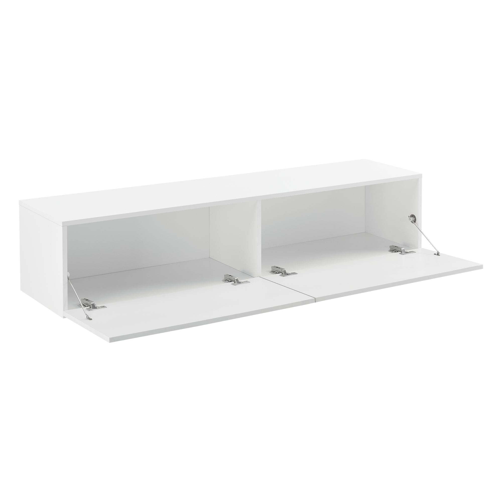 Mobile Pensile Porta TV Evaton da Parete 140 x 33 x 30 cm - Bianco Opaco [en.casa]