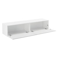 Mobile Pensile Porta TV Evaton da Parete 140 x 33 x 30 cm - Bianco Opaco [en.casa]