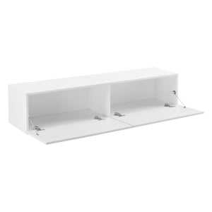 Mobile Pensile Porta TV Evaton da Parete 140 x 33 x 30 cm - Bianco Opaco [en.casa]