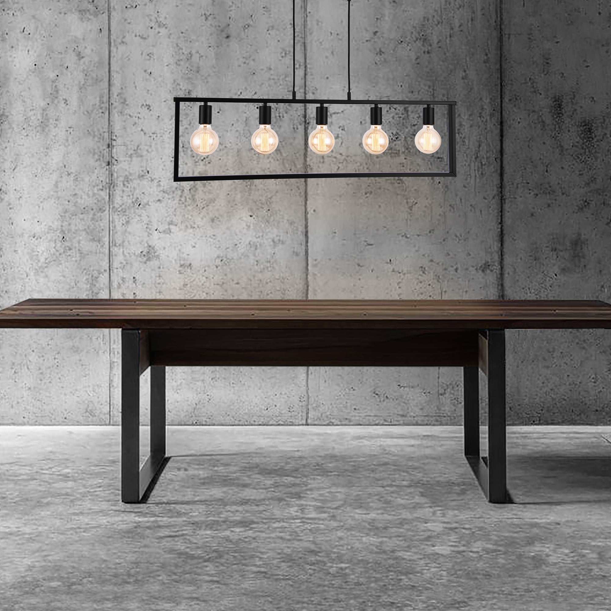 [lux.pro] Lampadario a sospensione moderno e robusto in nero di metallo con 5 lampade