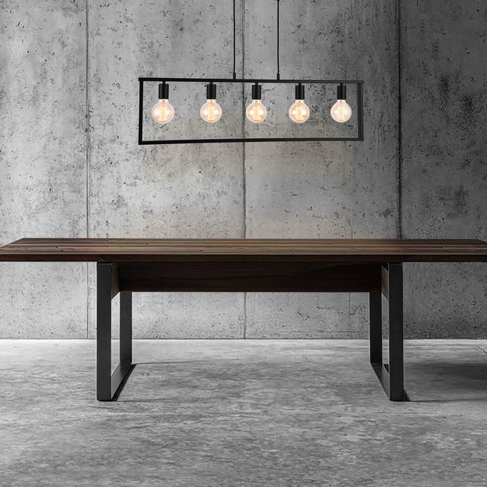 [lux.pro] Lampadario a sospensione moderno e robusto in nero di metallo con 5 lampade