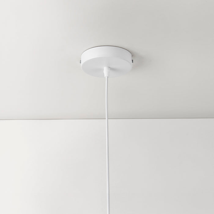Set di 2 Lampade a Sospensione Toulon con Paralumi Emisferici in Metallo - Bianco/Oro lux.pro