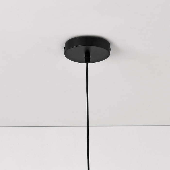 Lampada a Sospensione Lopar con Doppio Paralume in Tessuto Ø 30 cm - Nero / Oro lux.pro
