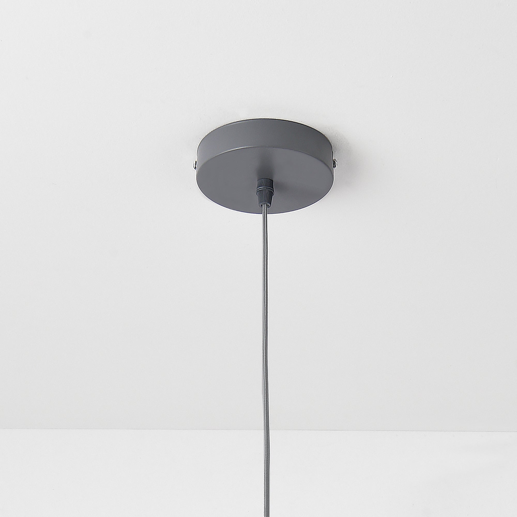 Lampada a Sospensione Lopar con Doppio Paralume in Tessuto Ø 30 cm - Grigio / Oro lux.pro