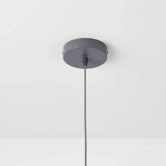 Lampada a Sospensione Lopar con Doppio Paralume in Tessuto Ø 30 cm - Grigio / Oro lux.pro