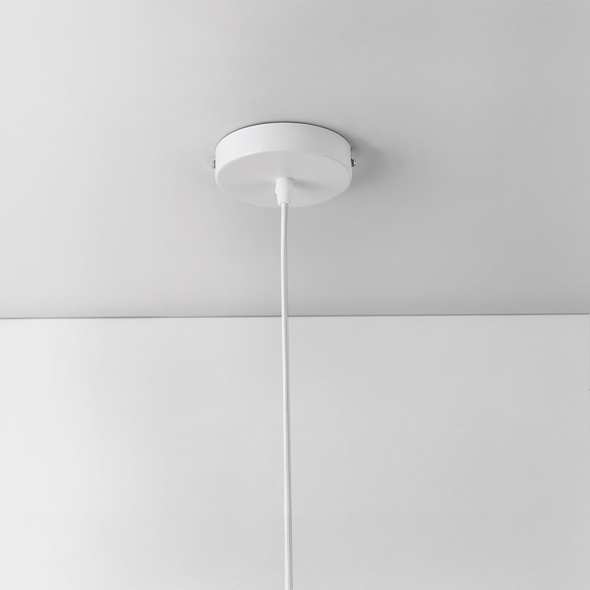 Lampada a Sospensione Lopar con Doppio Paralume in Tessuto Ø 40 cm - Bianco / Argento lux.pro