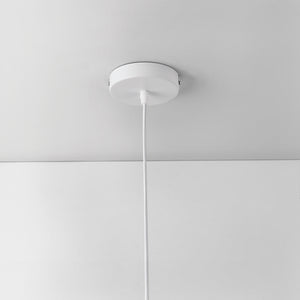 Lampada a Sospensione Lopar con Doppio Paralume in Tessuto Ø 40 cm - Bianco / Argento lux.pro