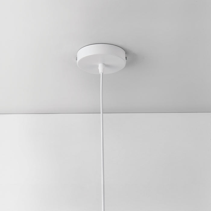 Lampada a Sospensione Lopar con Doppio Paralume in Tessuto Ø 40 cm - Bianco / Argento lux.pro