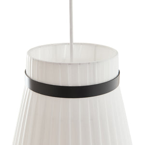 Lampada a Sospensione Broughton con Paralume a Cono Plissettato Ø30 cm Tessuto Bianco lux.pro