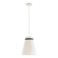 Lampada a Sospensione Broughton con Paralume a Cono Plissettato Ø30 cm Tessuto Bianco lux.pro