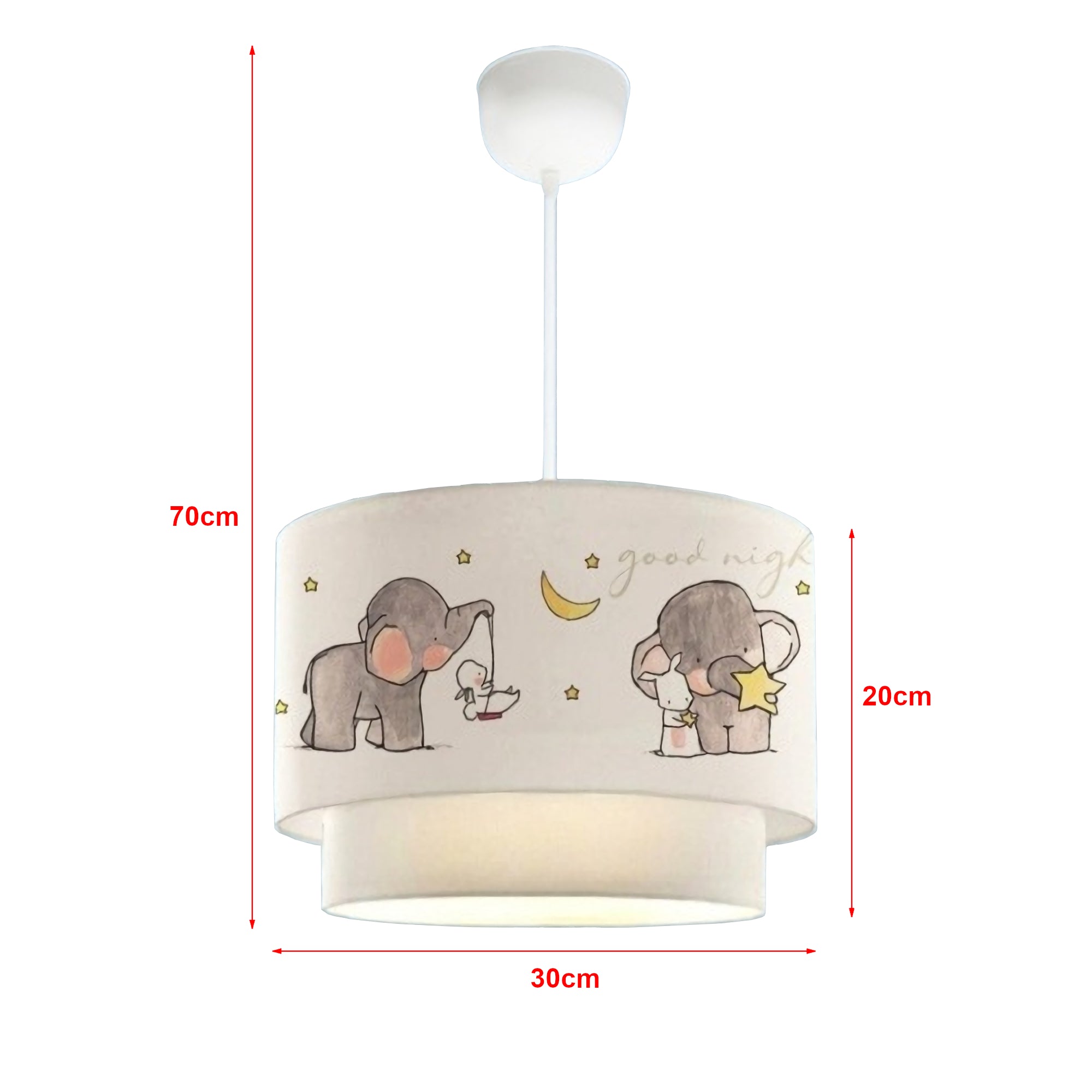 Lampadario lampada a sospensione lurgan sospensione per bambino E27 70 cm modello elefante 03_0007543