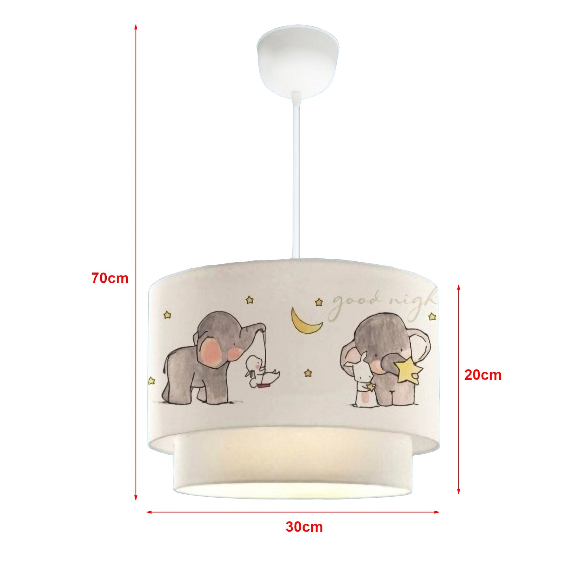 Lampadario lampada a sospensione lurgan sospensione per bambino E27 70 cm modello elefante 03_0007543