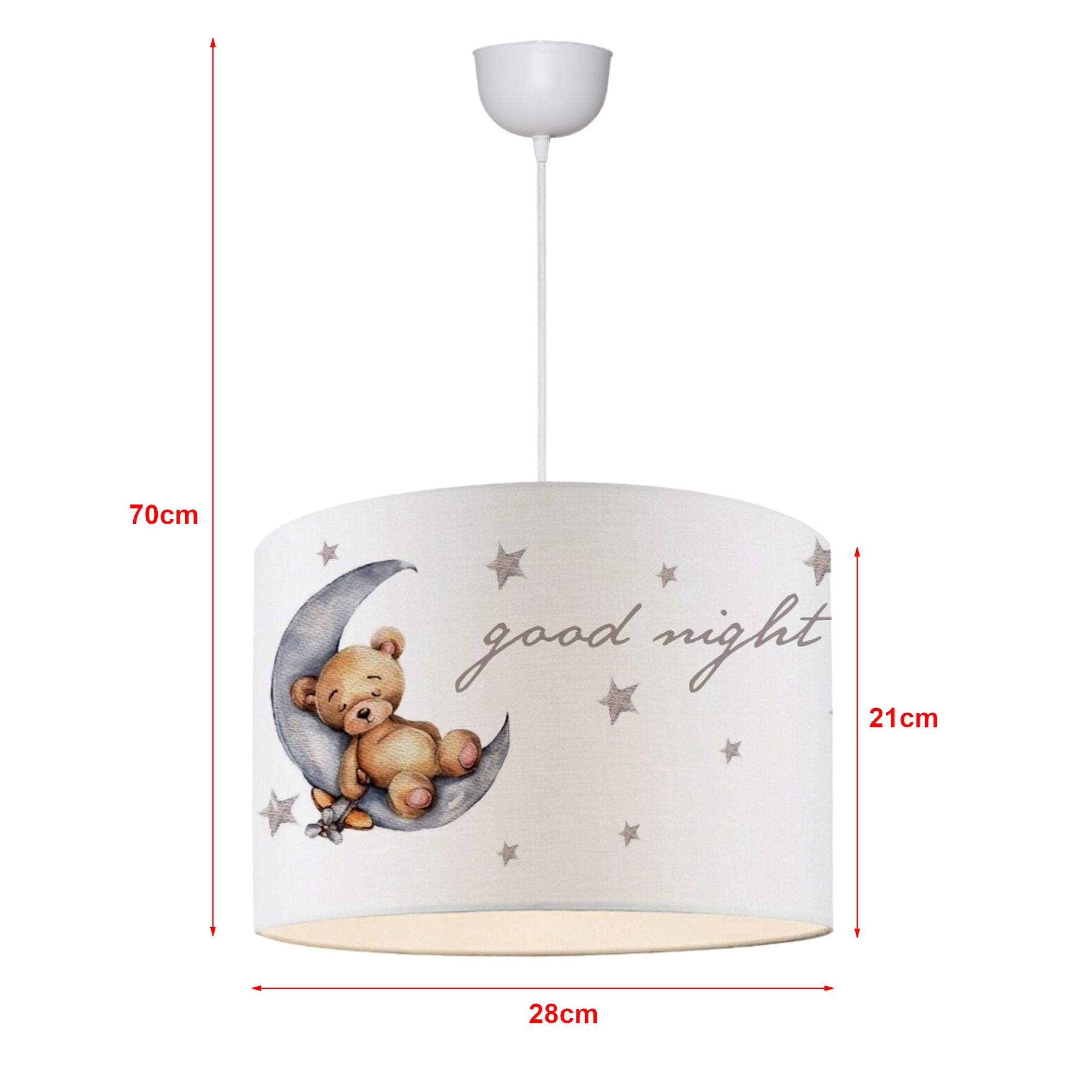 Lampadario lampada a sospensione rugby sospensione per bambini E27 70 cm modello orsetto 03_0007583
